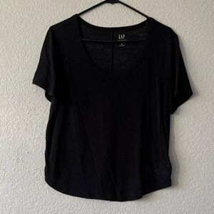 GAP Women's Linen Black Short Sleeve Tee